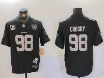 Men's Las Vegas Raiders #98 Maxx Crosby Black 2024 F.U.S.E With Nevada Silver Limited Jersey