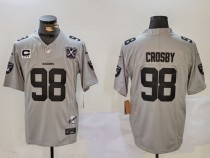 Men's Las Vegas Raiders #98 Maxx Crosby Gray 2024 F.U.S.E With Nevada Silver Limited Jersey
