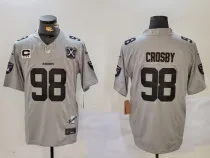 Men's Las Vegas Raiders #98 Maxx Crosby Gray 2024 F.U.S.E With Nevada Silver Limited Jersey