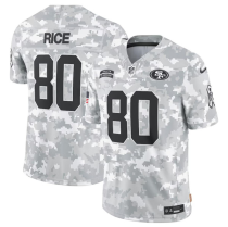 Men's San Francisco 49ers #80 Jerry Rice Arctic Camo 2024 F.U.S.E. Salute to Service Jersey