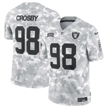 Men's Las Vegas Raiders #98 Maxx Crosby Arctic Camo 2024 F.U.S.E. Salute to Service Jersey