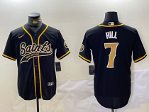 Men's New Orleans Saints #7 Taysom Hill Black Baseball Jersey