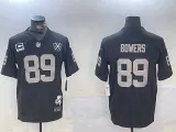 Men's Las Vegas Raiders #89 Brock Bowers Black 2024 F.U.S.E With Nevada Silver Limited Jersey