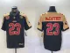 Men's San Francisco 49ers #23 Christian McCaffrey Balck/Gold F.U.S.E. Golden Gate Bridge Patch Limited Jersey