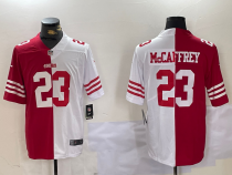 Men's San Francisco 49ers #23 Christian McCaffrey Red/White Split Vapor Untouchable Limited Jersey