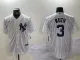 MLB New York Yankees #3 Babe Ruth White Nike Game Jersey