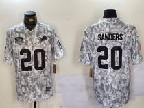 Men's Detroit Lions #20 Barry Sanders Arctic Camo 2024 F.U.S.E. Salute to Service Jersey