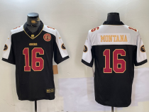 Men's San Francisco 49ers #16 Joe Montana Black F.U.S.E. Golden Gate Bridge With 3-Star Patch Jersey