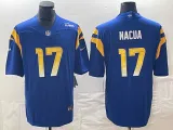 Men's Los Angeles Rams #17 Puka Nacua Royal Vapor Limited Stitched NFL Jersey