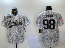 Men's Las Vegas Raiders #98 Maxx Crosby Arctic Camo 2024 Salute to Service Jersey