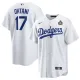 Men's Los Angeles Dodgers #17 Shohei Ohtani White 2024 World Series Jersey