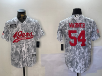 Men's San Francisco 49ers #54 Fred Warner 2024 Arctic Camo Salute to Service Jersey