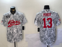 Men's San Francisco 49ers #13 Brock Purdy 2024 Arctic Camo Salute to Service Jersey