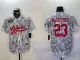 Men's San Francisco 49ers #23 Christian McCaffrey 2024 Arctic Camo Salute to Service Jersey