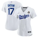 Women's Los Angeles Dodgers #17 Shohei Ohtani White 2024 World Series Baseball Jersey