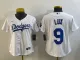 Women MLB Los Angeles Dodgers #9 Lux White Game Nike Jersey