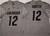 Men's Colorado Buffaloes #12 Travis Hunter Grey 2024 F.U.S.E. With Big 12 XII Patch Stitched Jersey