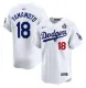 Men's Los Angeles Dodgers #18 Yoshinobu Yamamoto White 2024 World Series Jersey