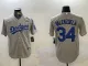 Men's Los Angeles Dodgers #34 Toro Valenzuela Grey White 2024 World Series Jersey