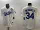 Men's Los Angeles Dodgers #34 Toro Valenzuela White White 2024 World Series Jersey