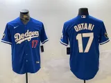 Men's Los Angeles Dodgers #17 Shohei Ohtani Blue Vin Patch Jersey