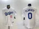 Men's Los Angeles Dodgers #0 Flaherty White Stitched Jersey