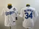 Youth Los Angeles Dodgers #34 Toro Valenzuela White 2024 World Series Champions Jersey