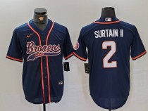 Men's Denver Broncos #2 Pat Surtain II Navy 2024 Baseball Stitched Football Jersey