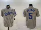 Men's Los Angeles Dodgers #5 Freddie Freeman Grey 2024 World Series Jersey