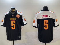 Men's Washington Commanders #5 Jayden Daniels Black/White 2024 F.U.S.E. 90th Anniversary Jersey