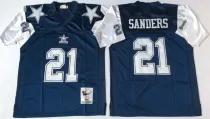 Dallas Cowboys #21 Sanders Dark Blue NFL Throwback Jersey