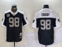 Men's Las Vegas Raiders #98 Maxx Crosby Black 2024 F.U.S.E With Nevada Silver Limited Jersey