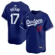 Men's Los Angeles Dodgers #17 Shohei Ohtani Royal 2024 World Series Champions Jersey