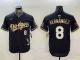 MLB Los Angeles Dodgers #8 Kiké Hernández Black/Gold 2024 World Series Vin & Kobe Patch Jersey
