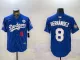 MLB Los Angeles Dodgers #8 Kiké Hernández Royal 2024 World Series With Fernando Memorial Jersey