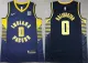 Men's Indiana Pacers #0 Tyrese Haliburton Navy Icon Edition Stitched Basketball Jersey