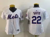Women New York Mets #22 Juan Soto White Nike Game Jersey