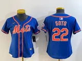 Women New York Mets #22 Juan Soto Blue Nike Game Jersey