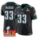 Men's Philadelphia Eagles #33 Cooper DeJean Black 2025 Super Bowl LIX Patch Vapor Jersey