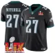 Men's Philadelphia Eagles #27 Quinyon Mitchell Black 2025 Super Bowl LIX Patch Vapor Jersey