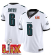 Men's Philadelphia Eagles #6 DeVonta Smith White 2025 Super Bowl LIX Patch Vapor Jersey