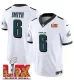 Men's Philadelphia Eagles #6 DeVonta Smith White 2025 Super Bowl LIX Patch Vapor Jersey
