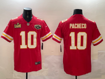 Men's Kansas City Chiefs #10 Isiah Pacheco Red Super Bowl LVII Patch Vapor Limited Jersey
