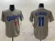Men's Los Angeles Dodgers #11 Roki Sasaki Grey Game Stitched Baseball Jersey