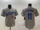 Men's Los Angeles Dodgers #11 Roki Sasaki Grey Game Stitched Baseball Jersey