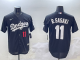 Men's Los Angeles Dodgers #11 Roki Sasaki Black Game Stitched Baseball Jersey