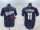 Men's Los Angeles Dodgers #11 Roki Sasaki Black Game Stitched Baseball Jersey