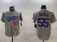 MLB Los Angeles Dodgers #55 Pujols Grey Game Stitch Jersey