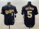 Men's Los Angeles Dodgers #5 Freddie Freeman Black/Gold 2024 World Series Champions Jersey