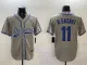 Men's Los Angeles Dodgers #11 Roki Sasaki Gray With Patch Stitched Baseball Jersey